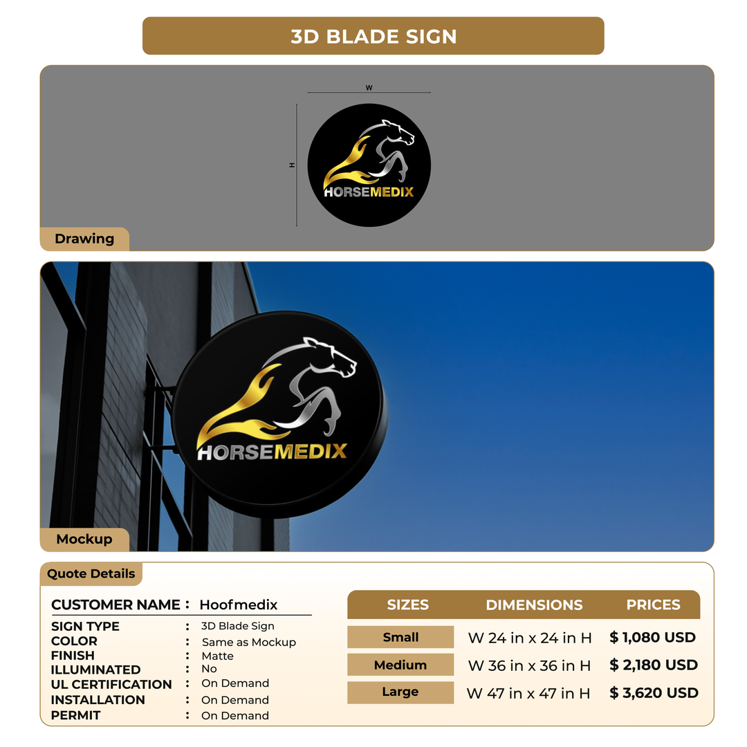 3D Blade Sign For Hoofmedix