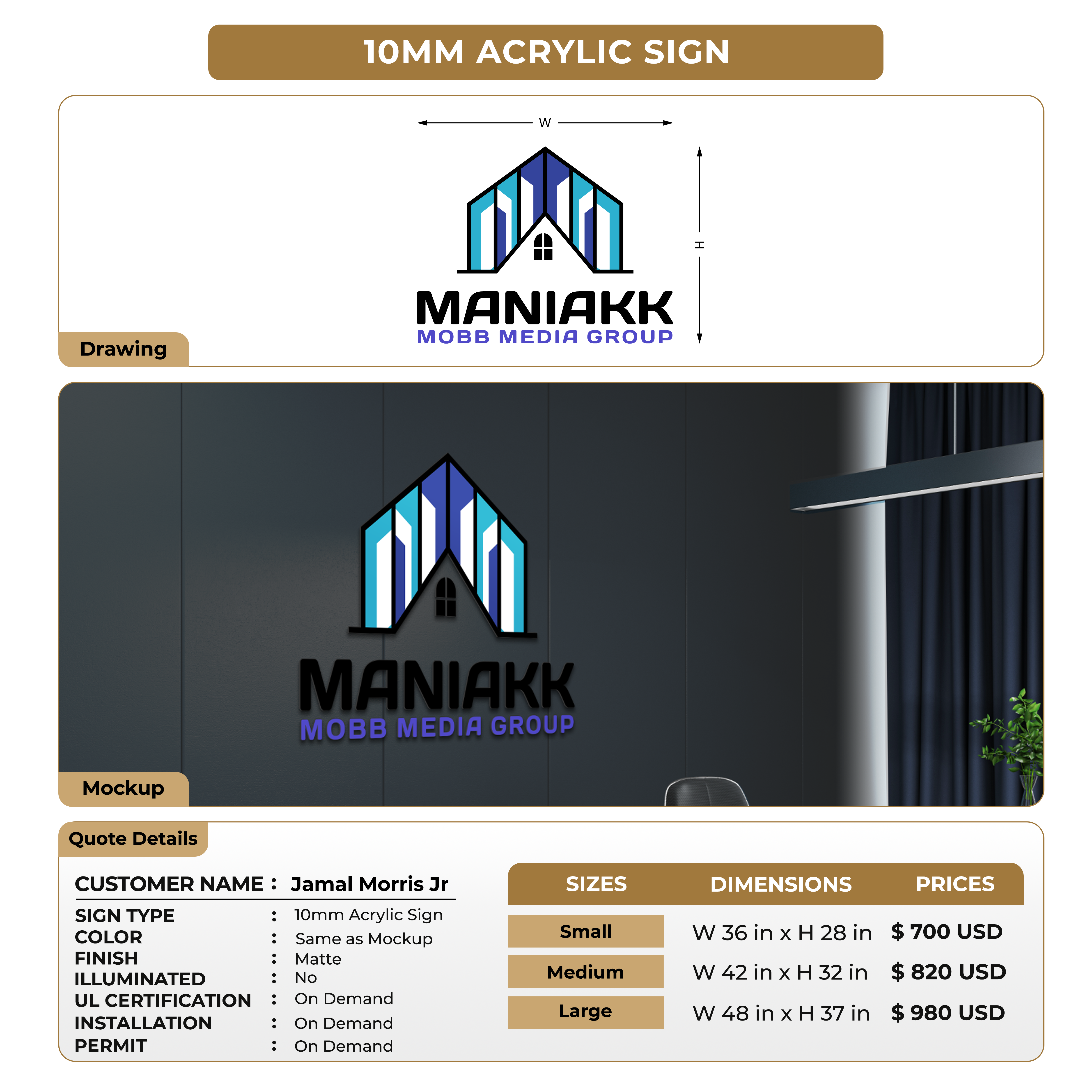 Custom Signs For Jamal Morris Jr – Signize