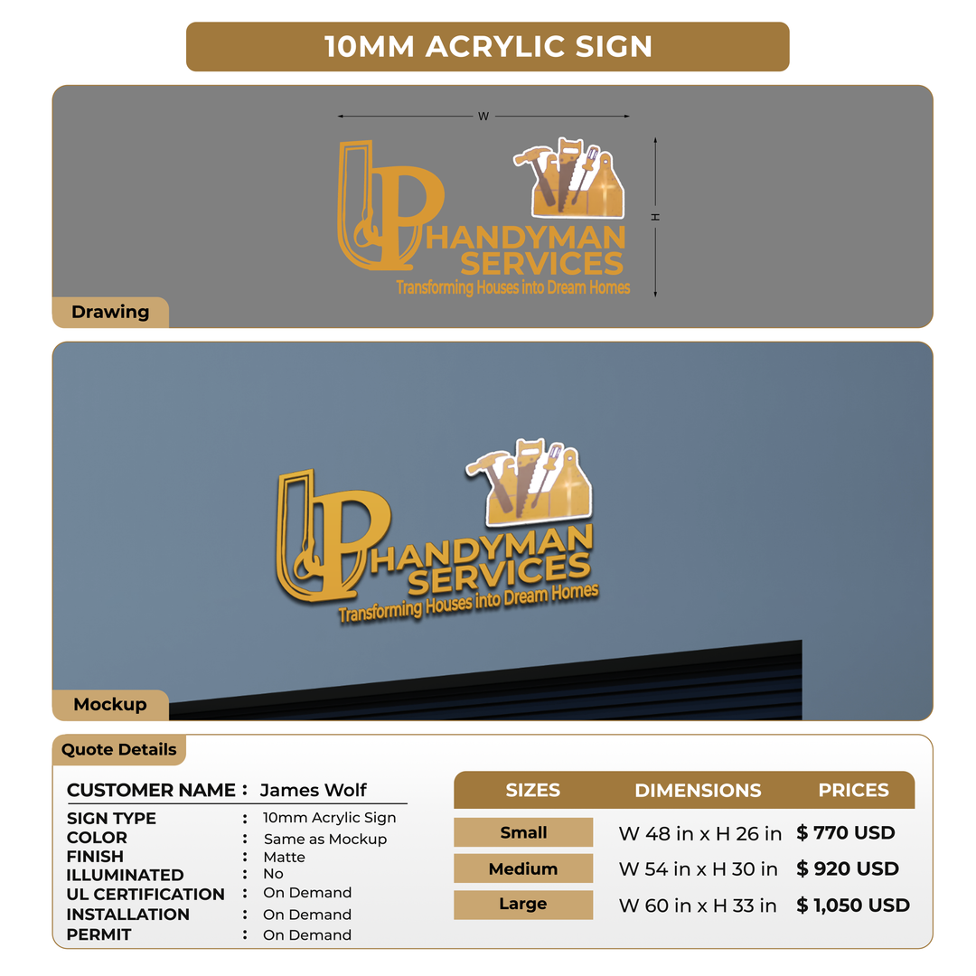 Custom Signs For James Wolf