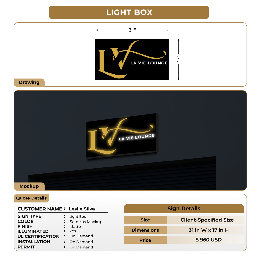 Light Box Sign For Leslie Silva