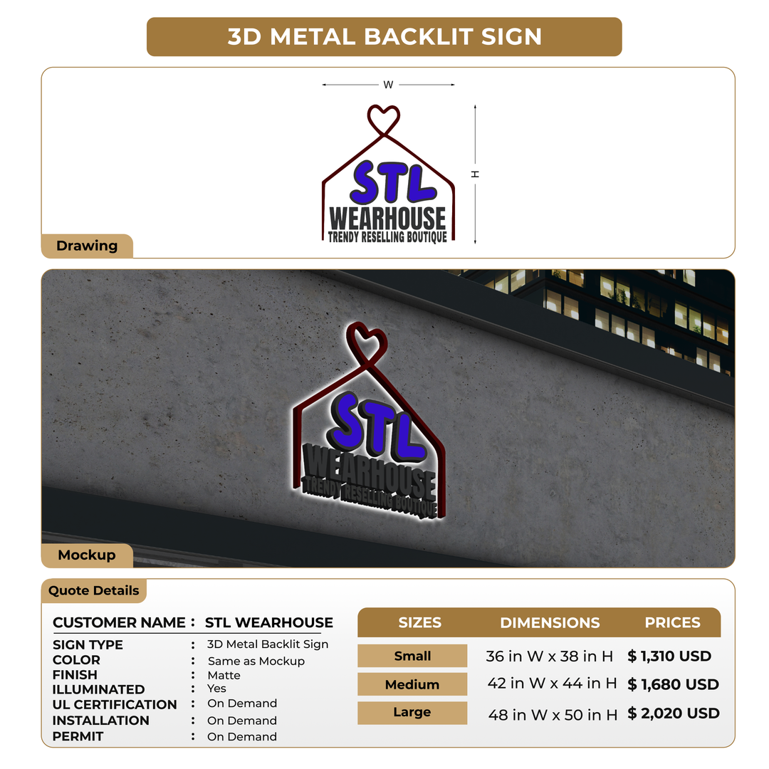 Custom Signs For STL WEARHOUSE
