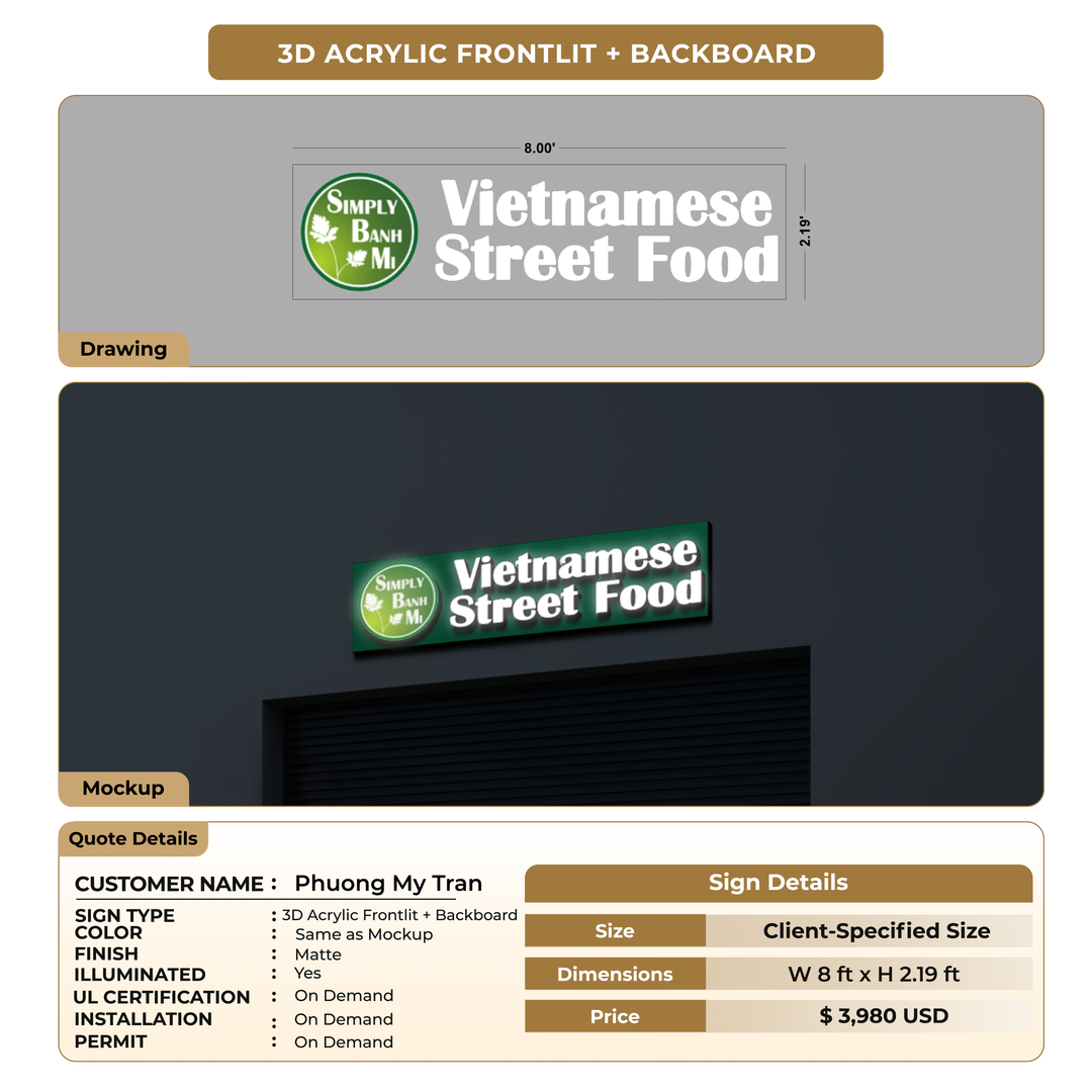 Business Signage for Phuong My Tran