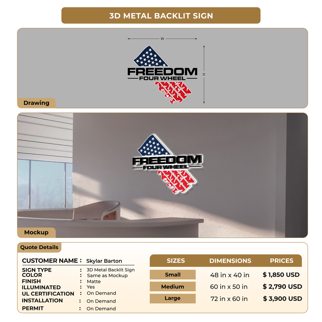 Business signage for Skylar Barton