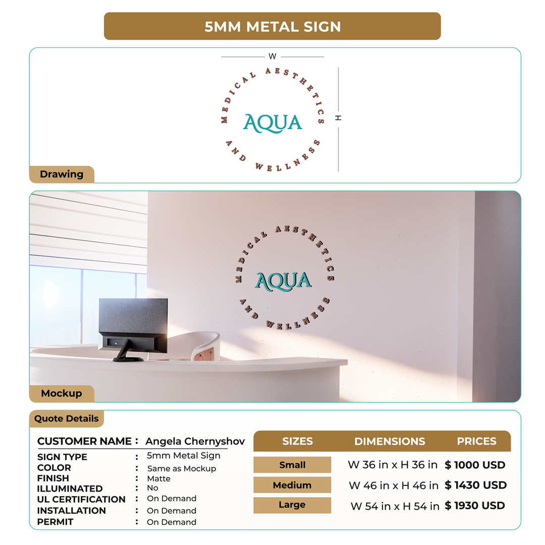 5MM Metal Sign for Angela Chernyshov