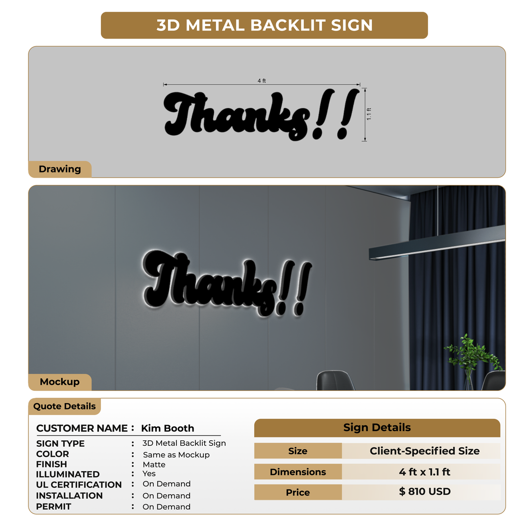 Custom Signs For Kim Booth.