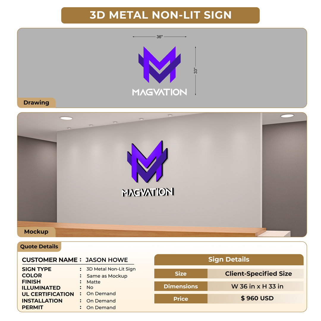 3D Signs for JASON HOWE