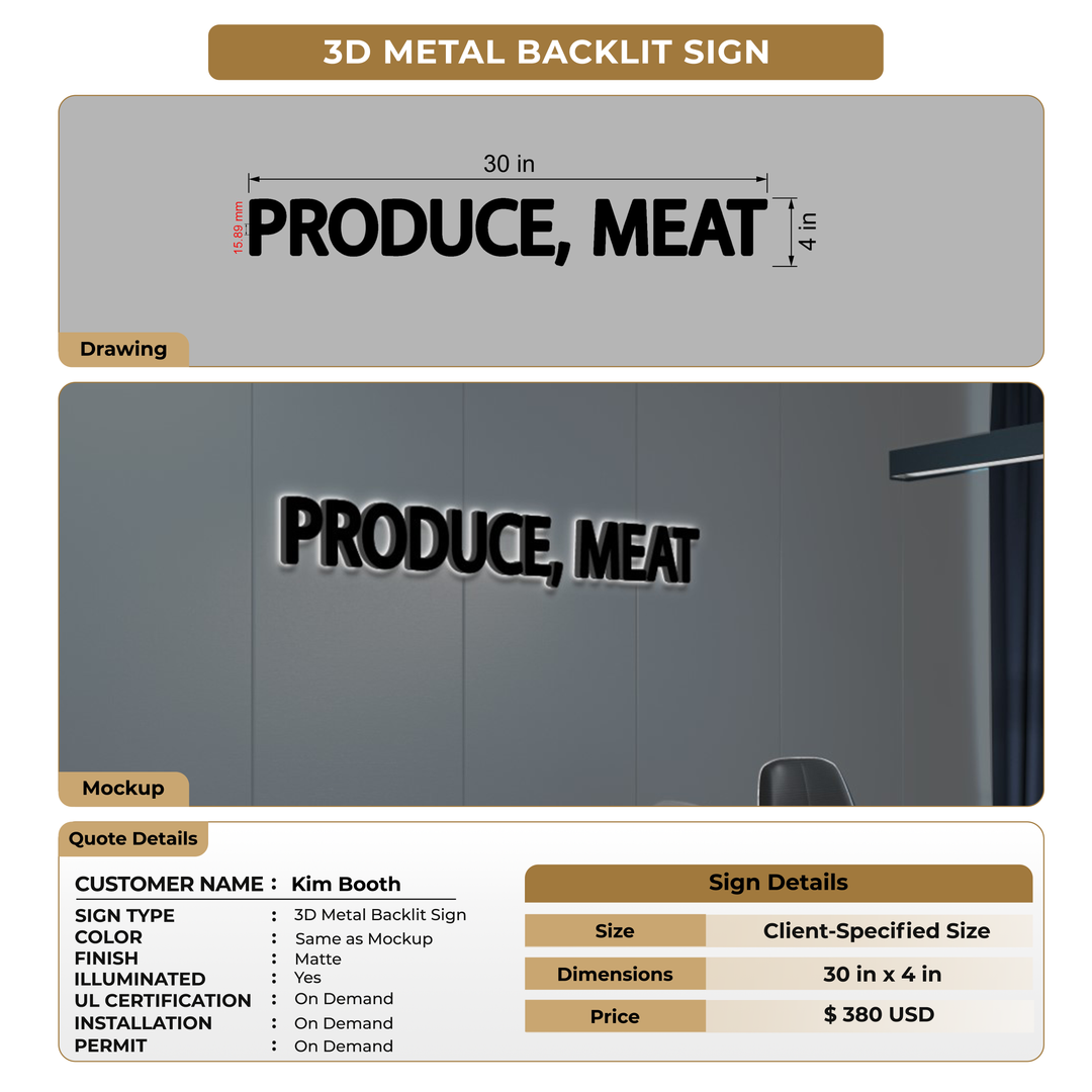 Custom signs for Kim Booth
