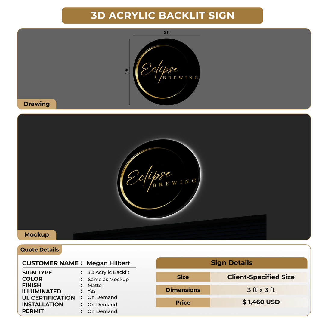 Business signage for Megan Hilbert
