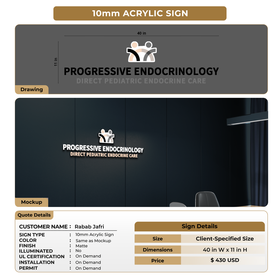 Business signage for Rabab Jafri