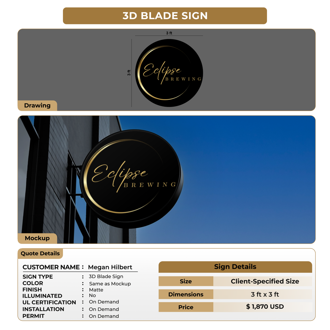 Business signage for Megan Hilbert