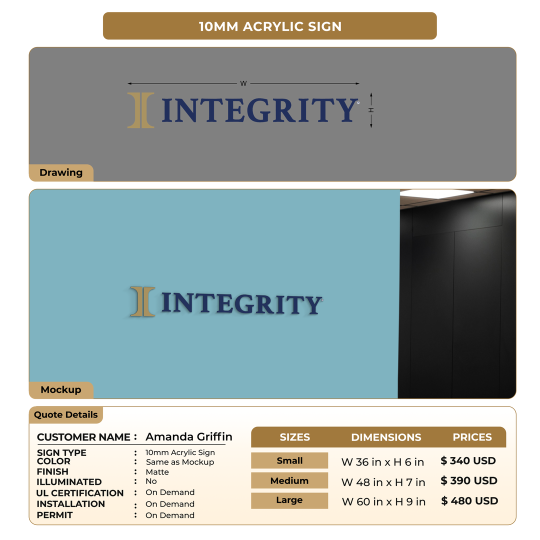 Business signage for Amanda Griffin