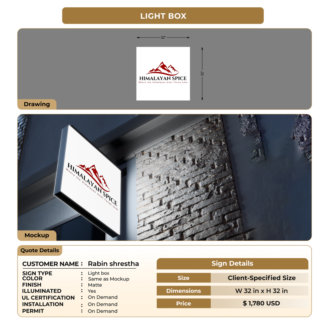 Lightbox Sign for Rabin shrestha