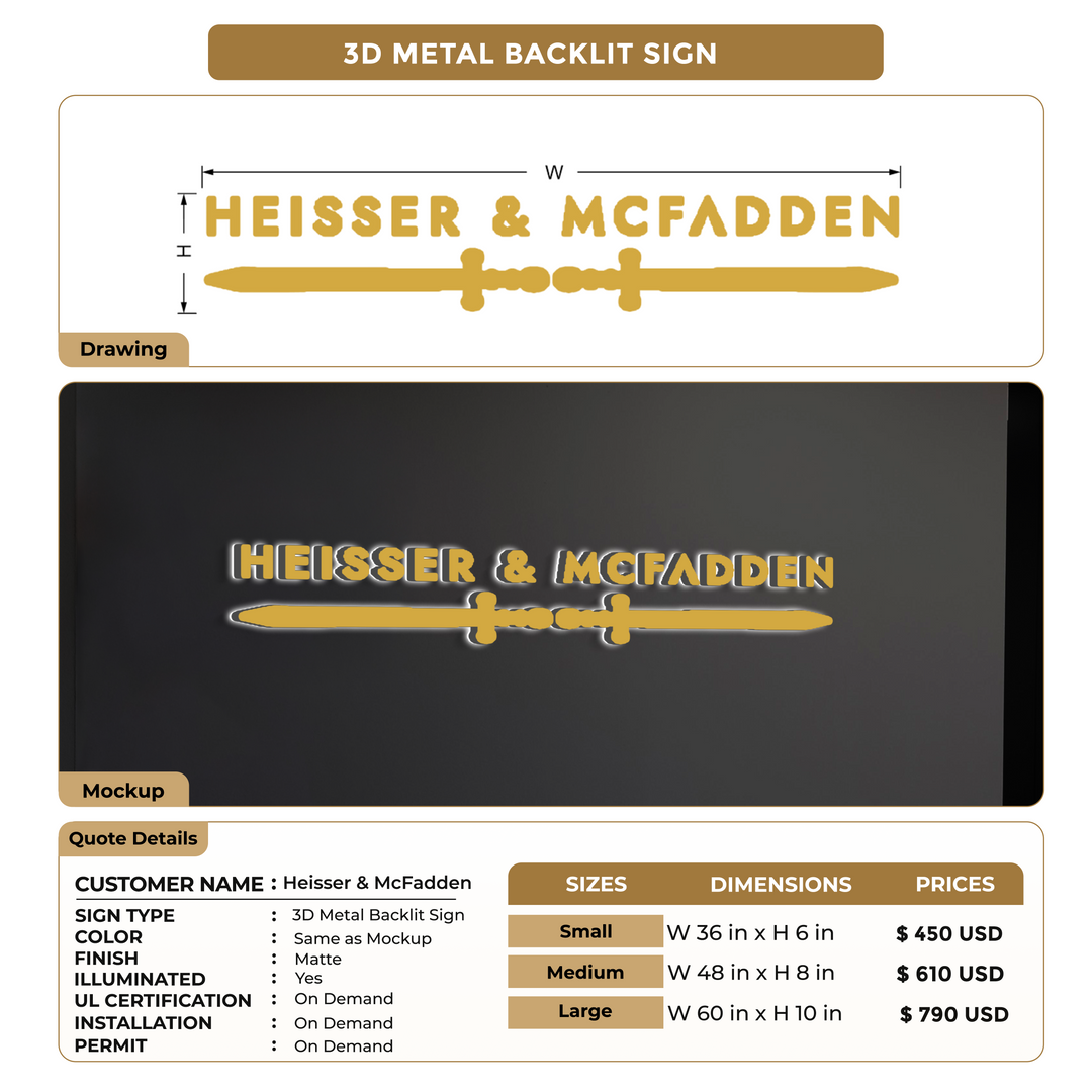 Custom Signs For Heisser & McFadden