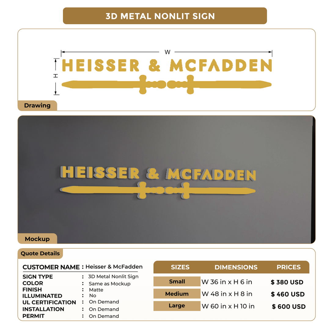Custom Signs For Heisser & McFadden