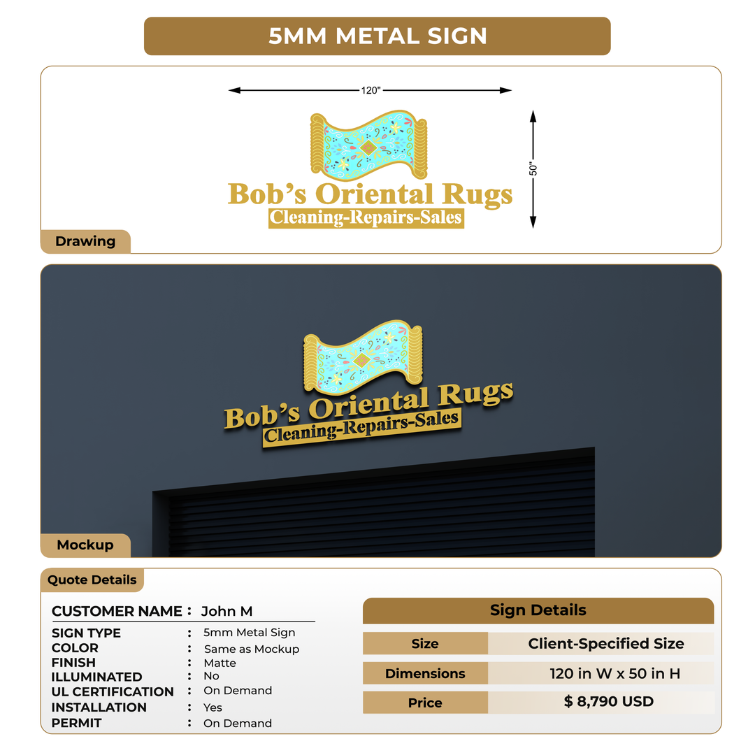 Custom 3D Metal Signs for John M