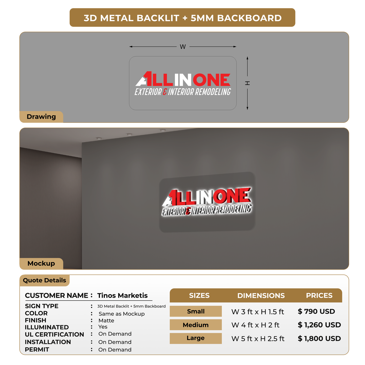 Custom Signs For Tinos Marketis