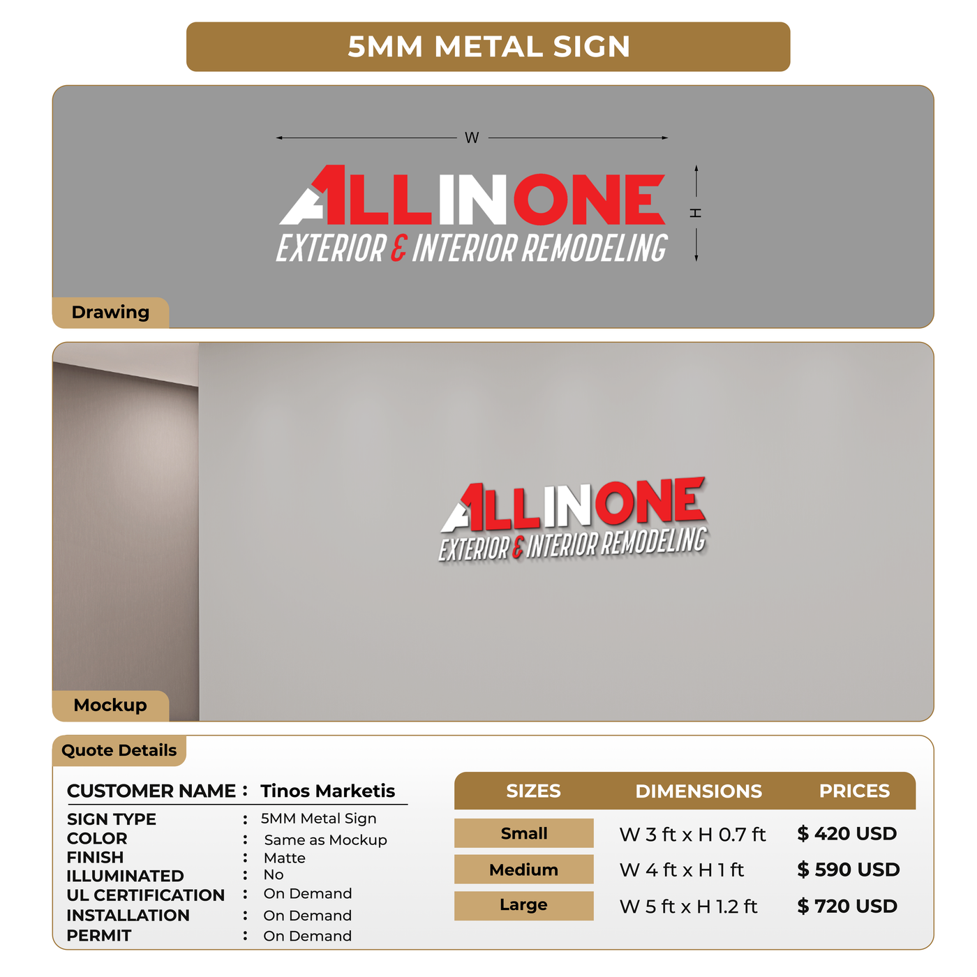 Custom Signs For Tinos Marketis
