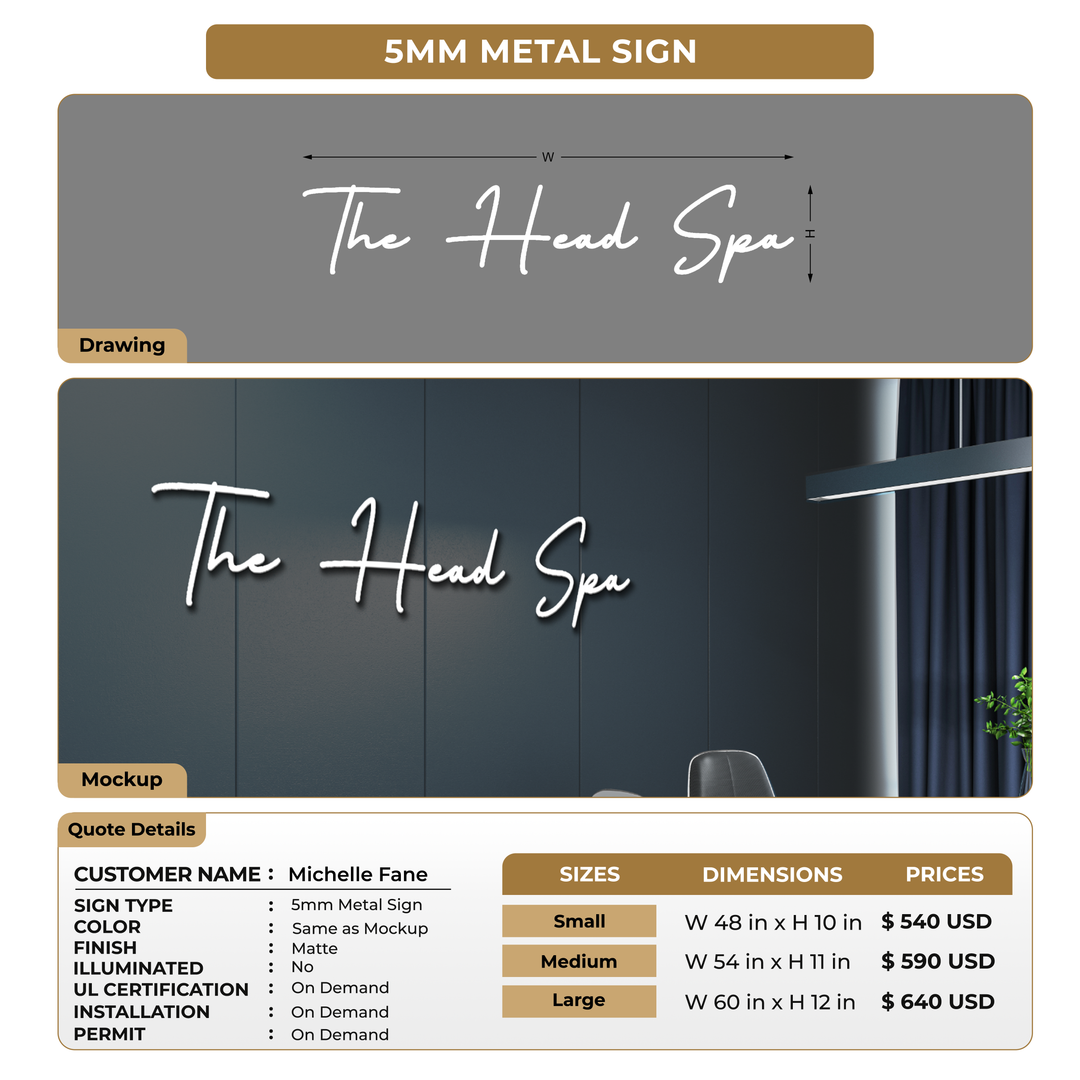 5mm Metal Signs For Michelle Fane