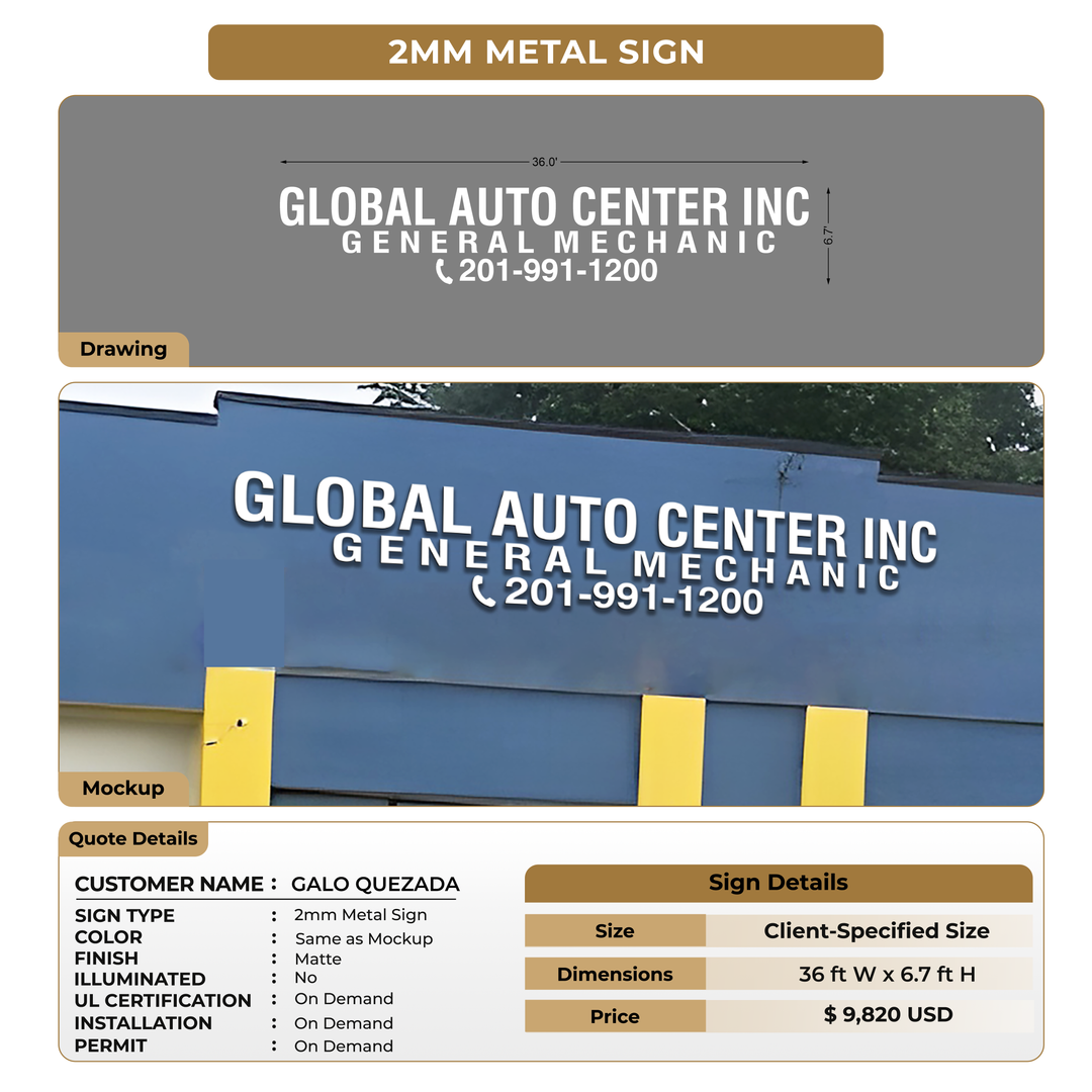Custom Signs For GALO QUEZADA