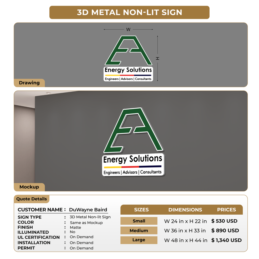 Custom Signs For DuWayne Baird