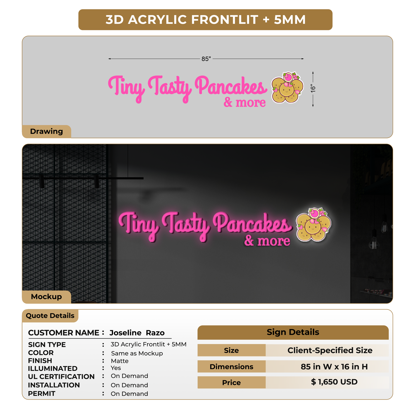 Custom Signs for Joseline  Razo