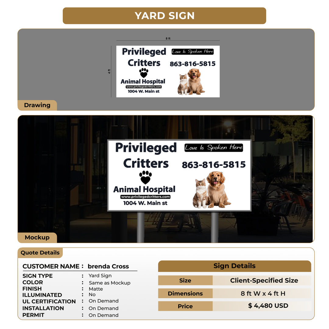 Yard Signs For brenda Cross
