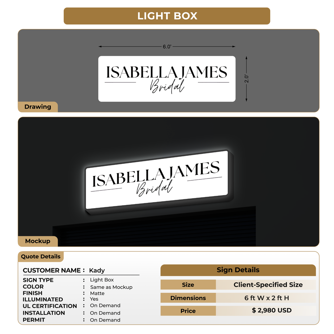 Light Box Sign For Kady