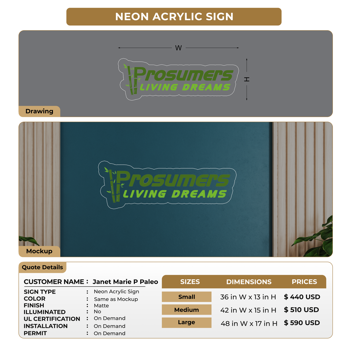 custom signs for Janet Marie P Paleo