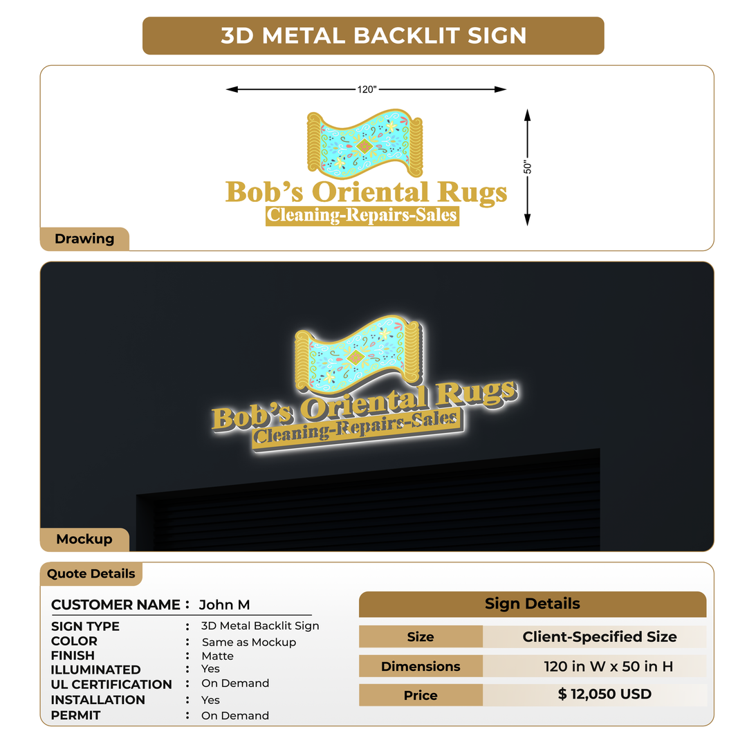 Custom 3D Metal Signs for John M
