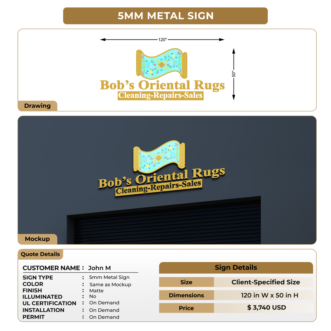 Custom 3D Metal Signs for John M