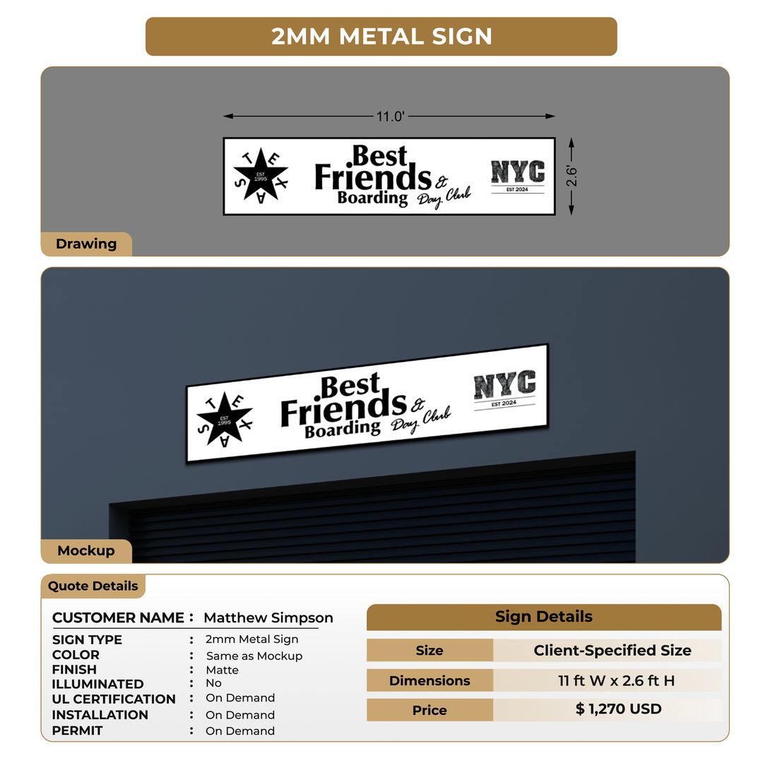 2mm Metal Sign For Matthew Simpson