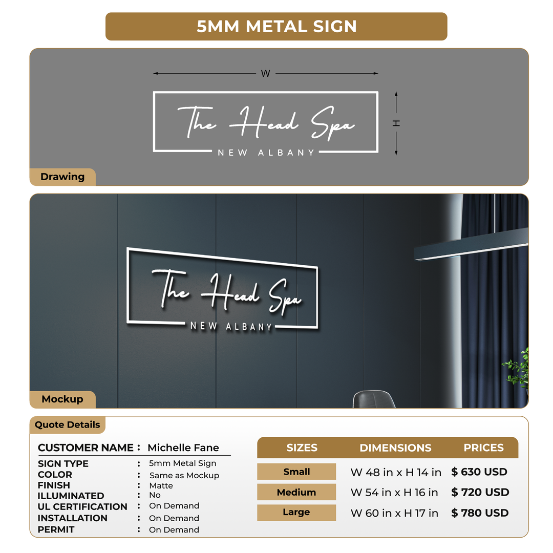 5mm Metal Signs For Michelle Fane