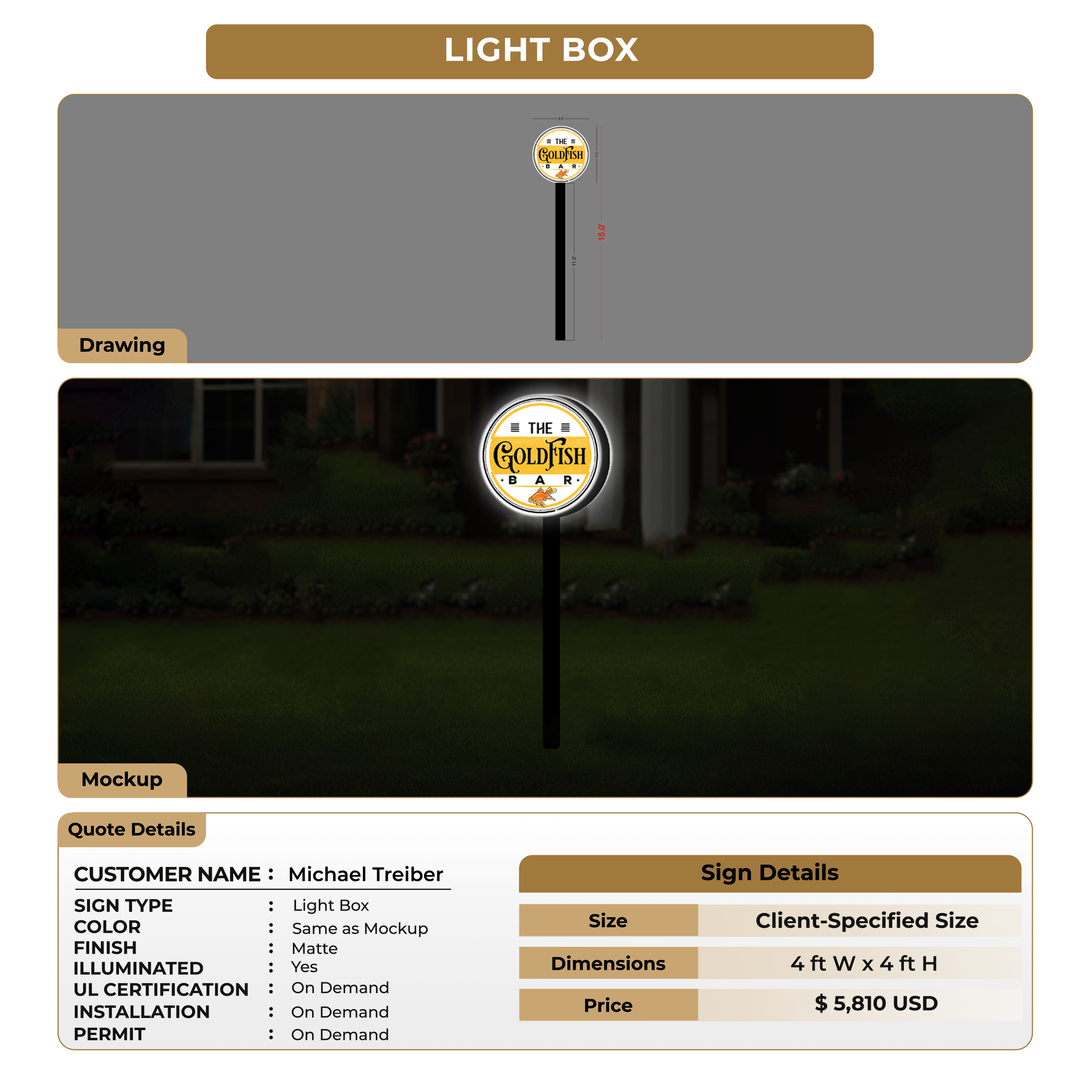 Lightbox Sign for Michael Treiber
