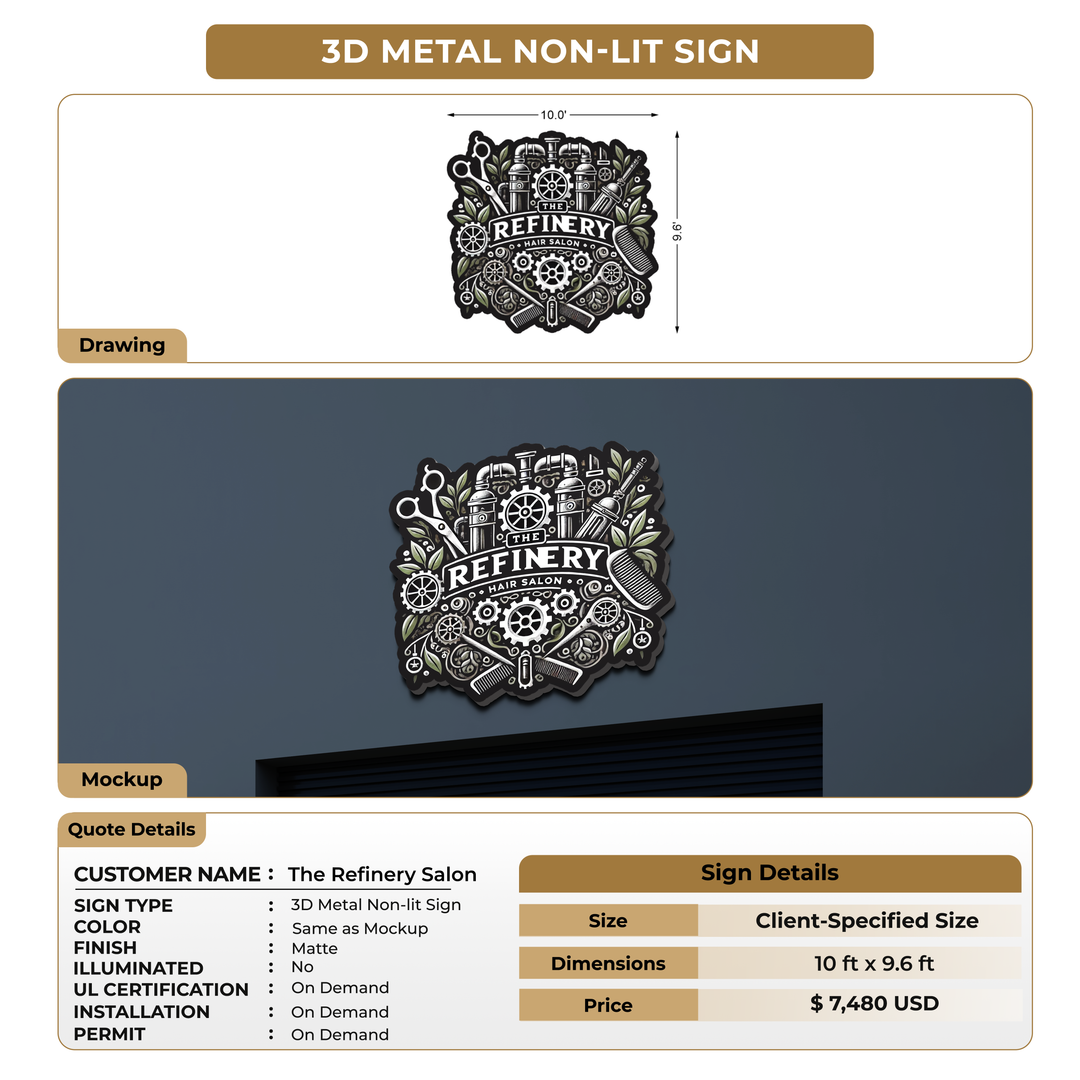 Custom Signs for The Refinery Salon