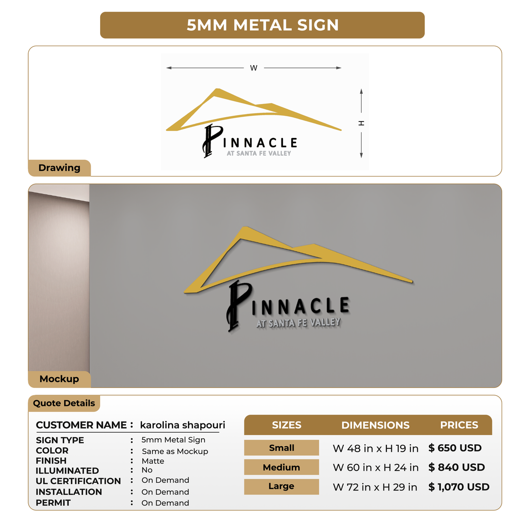 5MM Metal Sign for karolina shapouri