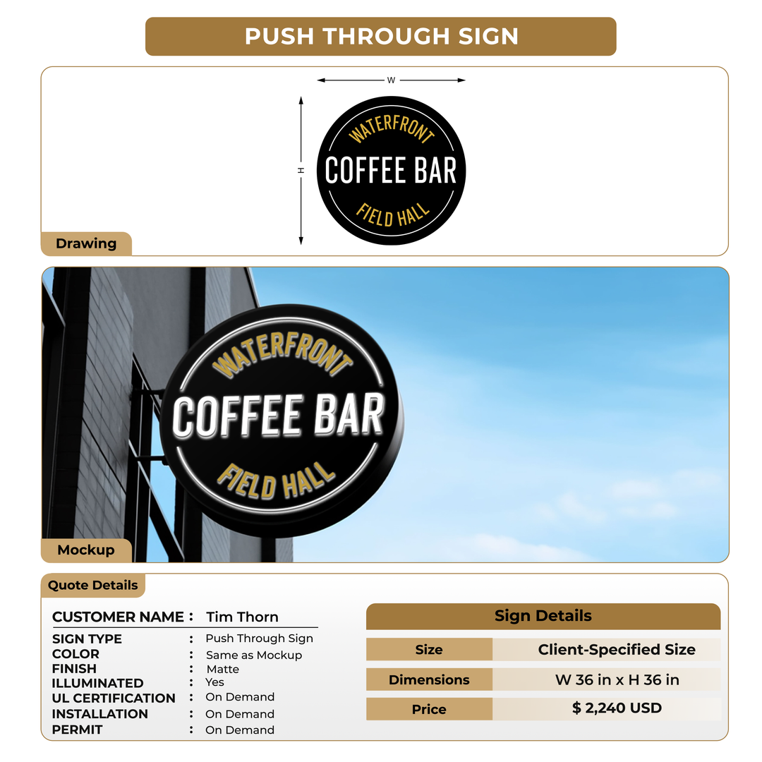 Push through sign for Tim Thorn – Signize