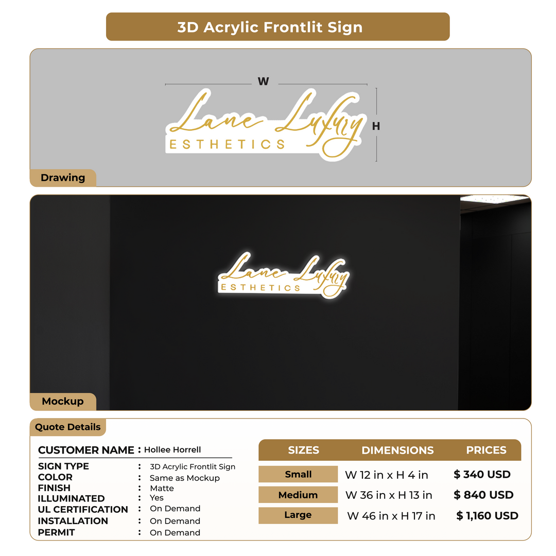 Custom Signs for Hollee Horrell