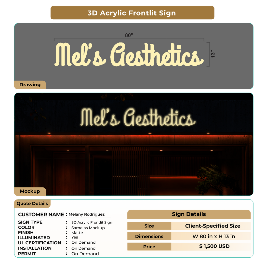 Custom Signs for Melany Rodriguez