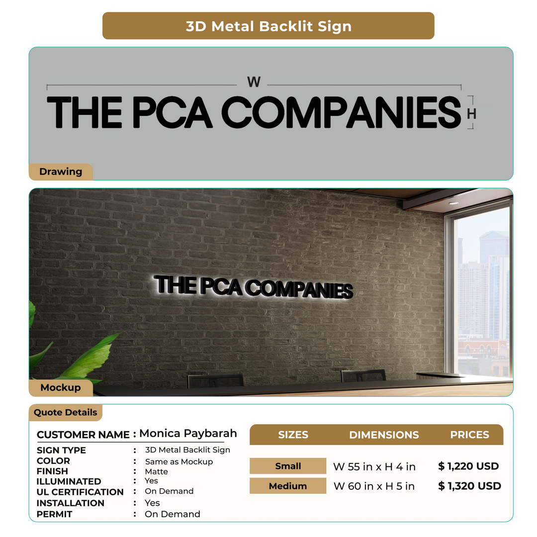 3d metal backlit for Monica Paybarah