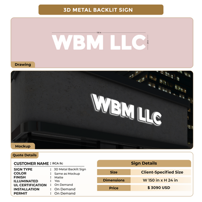 Custom Signs for RCA llc