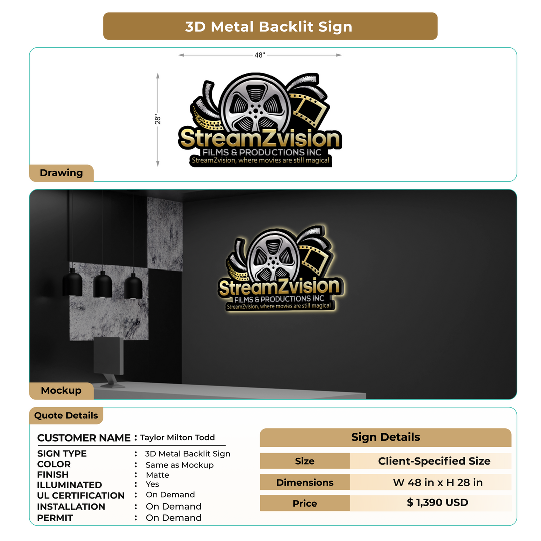 Custom Signs for Taylor Milton Todd