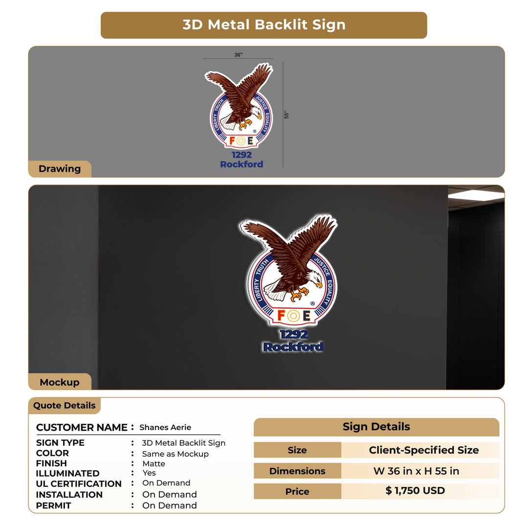 Custom Signs for Shanes Aerie