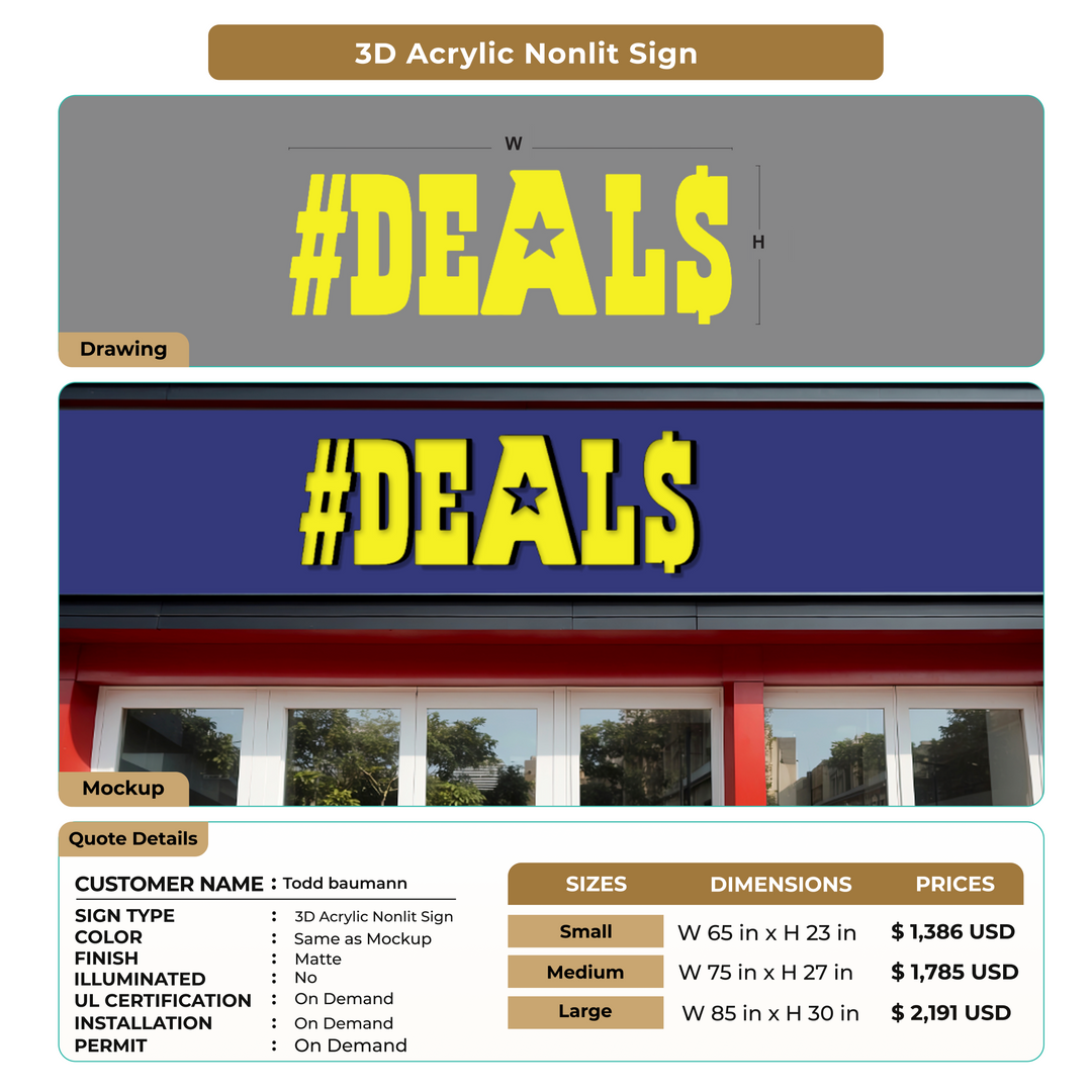 Custom Signs for Todd baumann