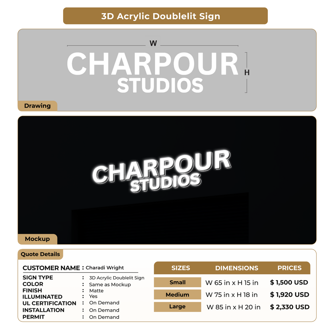 Custom Signs for Charadi Wright