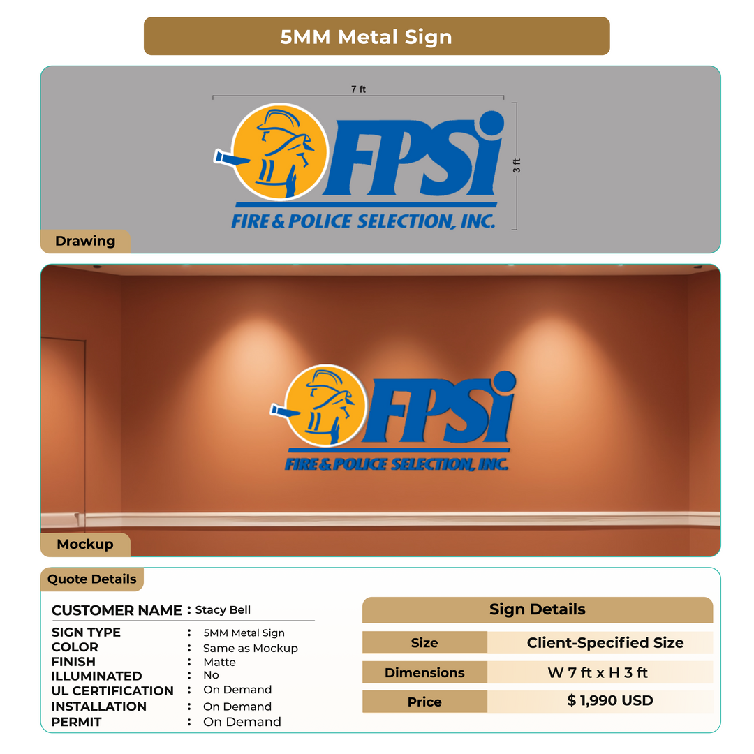 5MM Metal Signs for Stacy Bell