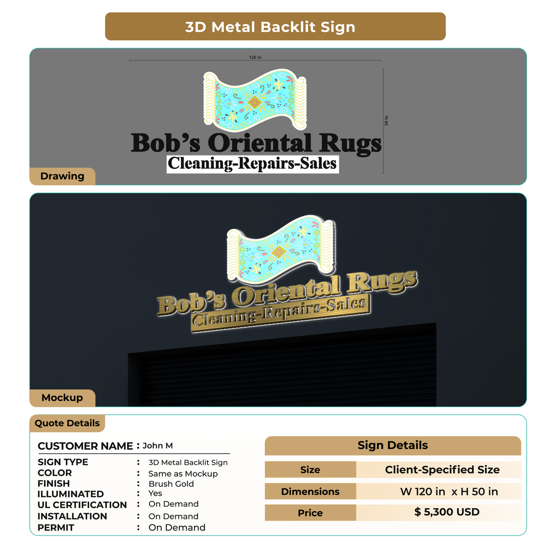 Custom 3D Metal Signs for John M
