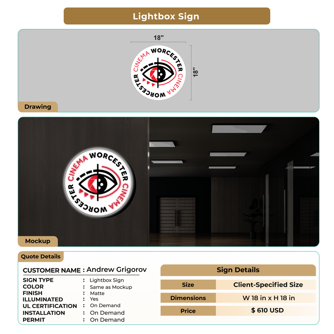 Lightbox Sign for Andrew Grigorov