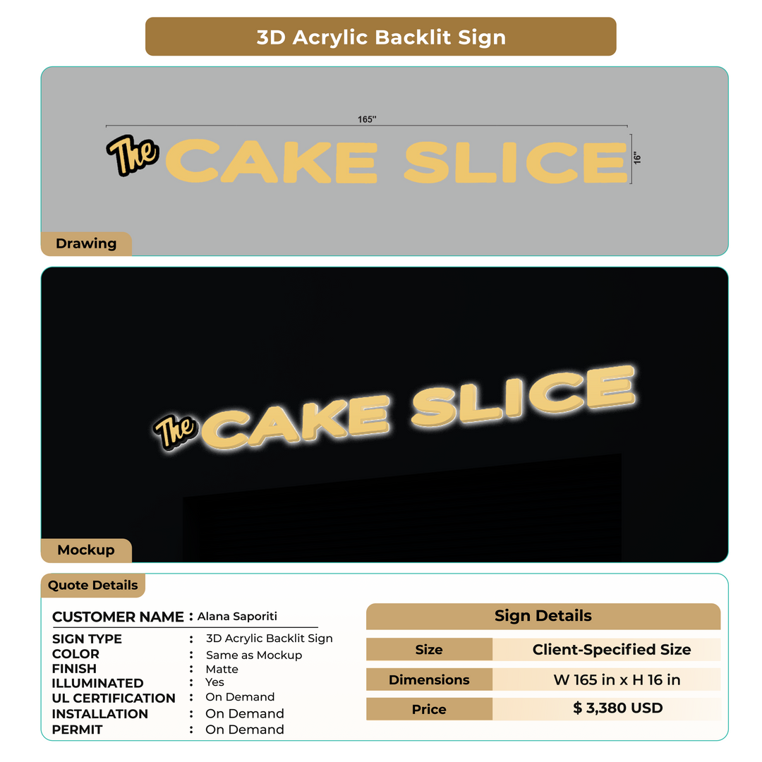 3D Acrylic Backlit Signs for Alana Saporiti