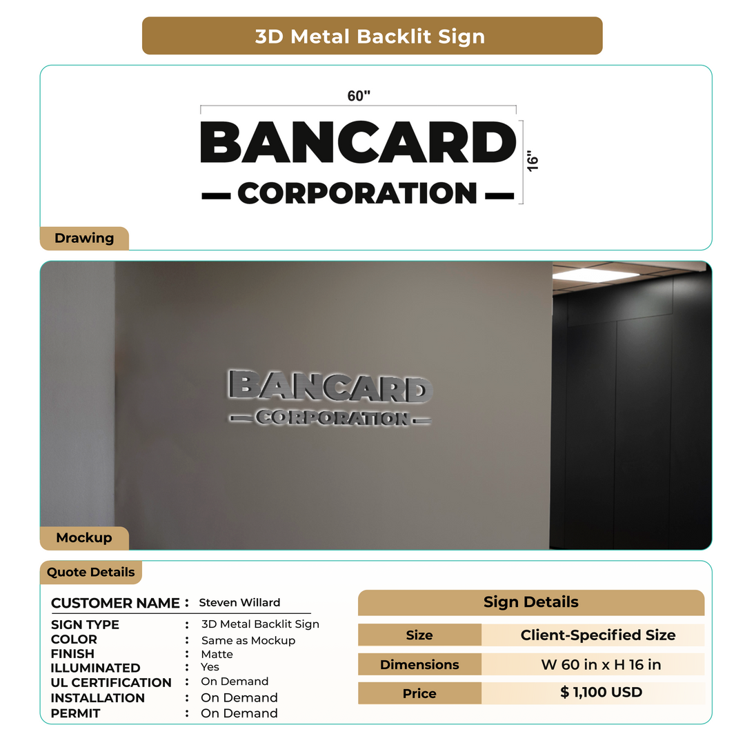 Business signage for Steven Willard