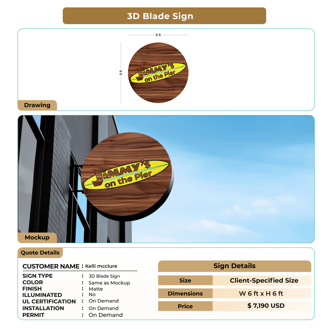 Custom Blade Signs for Kelli mcclure